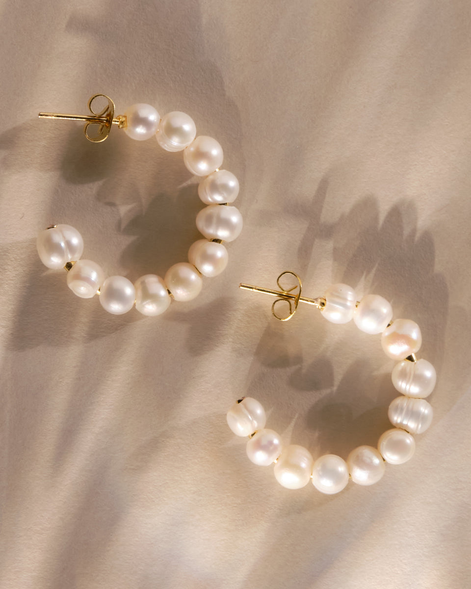 Freshwater Pearl Hoop Earring (ER585) – Julio Designs Store