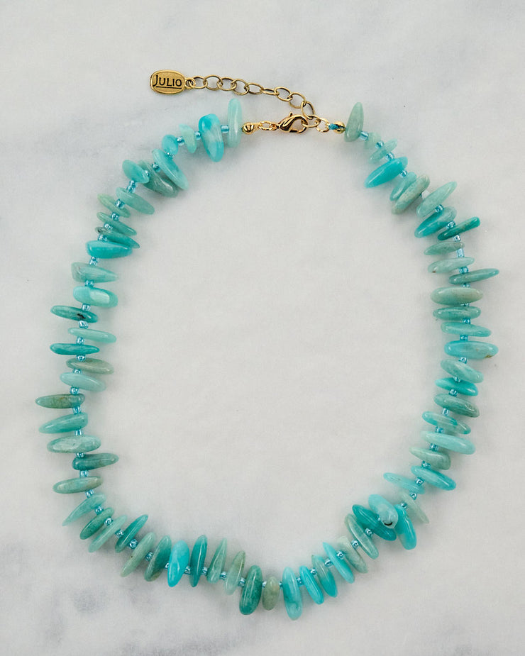 Catron Spike Cut Natural Gemstone Short Necklace