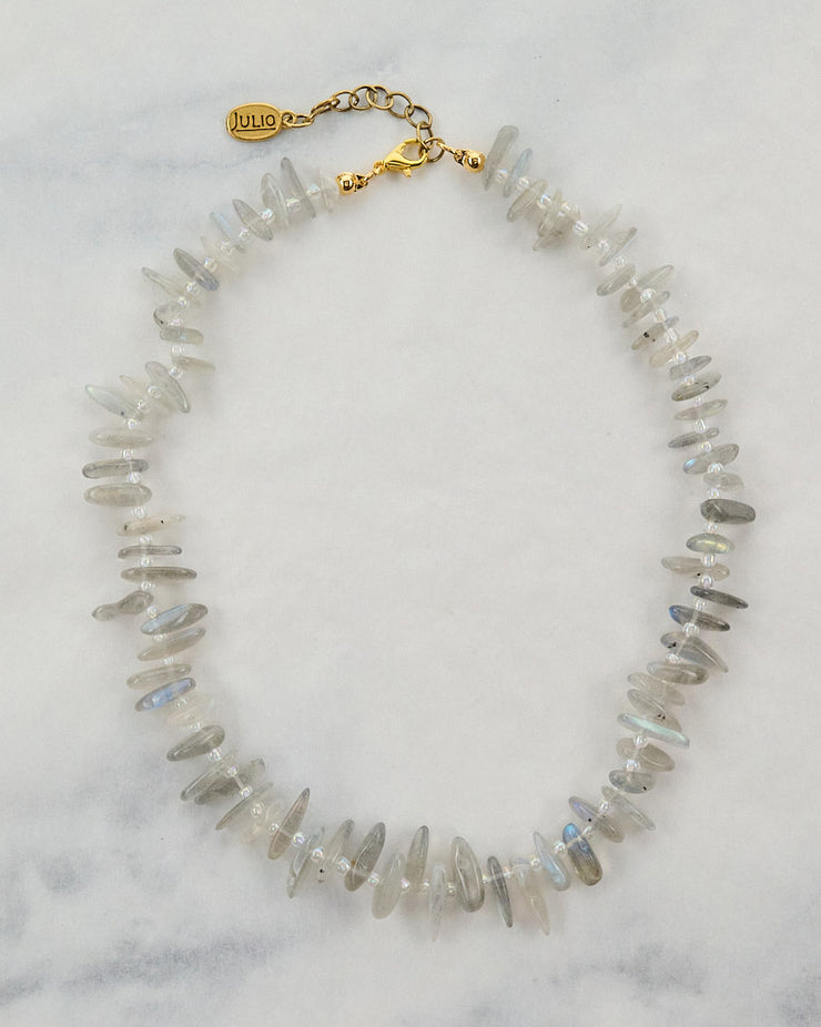 Catron Spike Cut Natural Gemstone Short Necklace