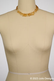 Catron Spike Cut Natural Gemstone Short Necklace