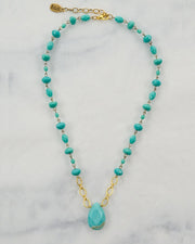 Chamita Short Turquoise Crystal Linkage Necklace