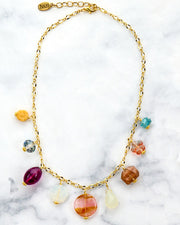 Perfect Gold Multi Stone Bead Statement Necklace