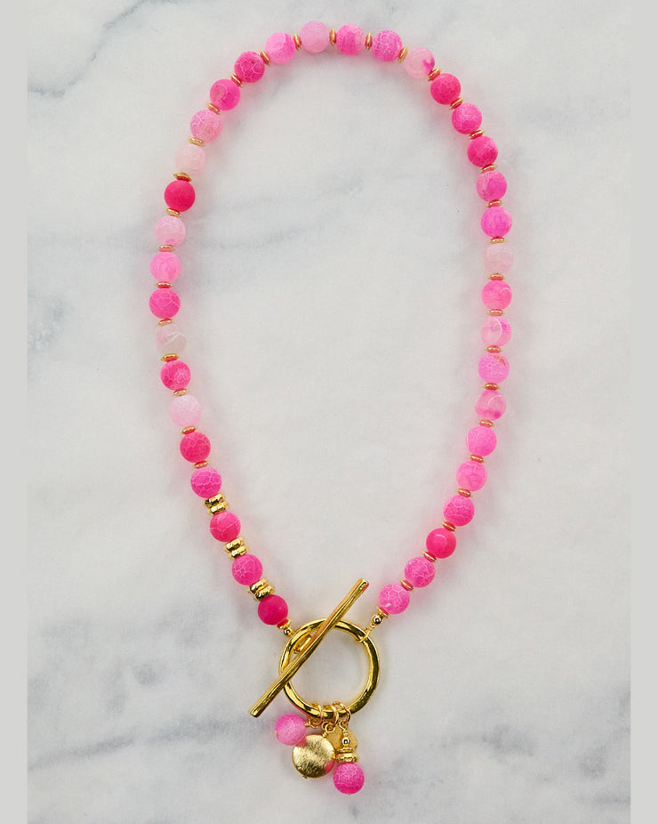 Rio Arriba Electric Hot Pink Large Toggle Front Necklace