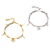 Tia Sophia Gemstone and Paperclip Chain Bracelet