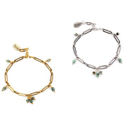 Tia Sophia Gemstone and Paperclip Chain Bracelet