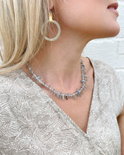 Catron Spike Cut Natural Gemstone Short Necklace
