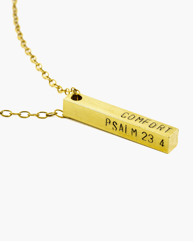 Custom stamped column on cable chain. Create your own custom Devotion Necklace or choose from our favorites. Perfect for family names, significant dates or even geographic locations. Frisco TX, Julio Designs, Handmade