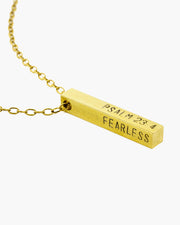 Custom stamped column on cable chain.  Create your own custom Devotion Necklace  or choose from our favorites.  Perfect for family names, significant dates or even geographic locations. Frisco TX, Julio Designs, Handmade