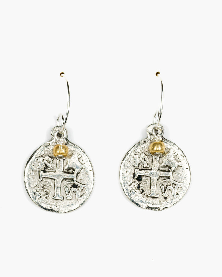 Julio Designs, Frisco TX, Handmade Our classic coin earring. Silver