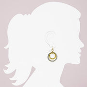 Two-Toned Hammered Double Ring Earring (ER230)