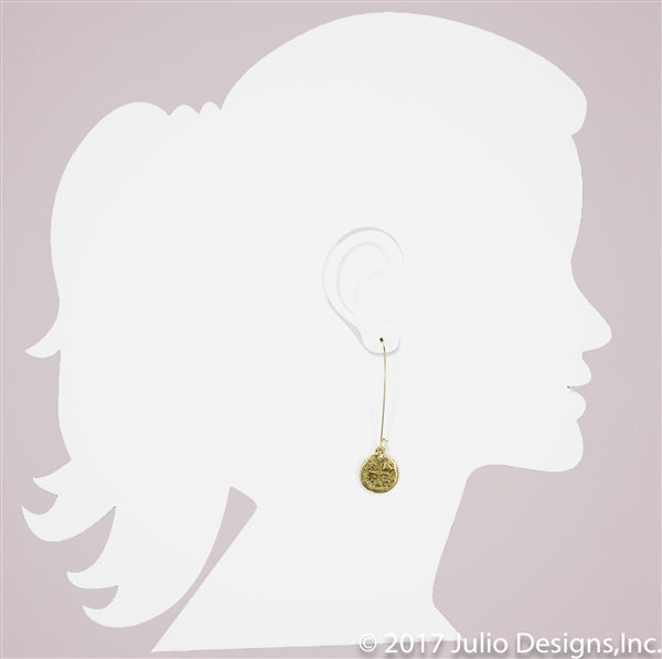 Elongated Wire Coin Earring (ER 35)