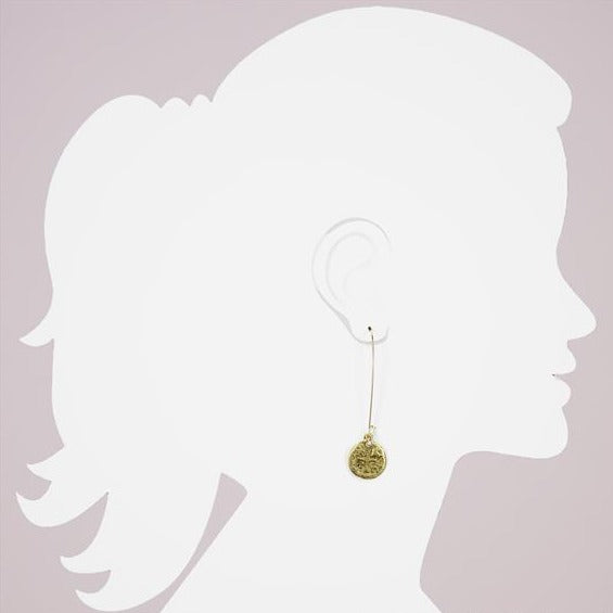 Elongated Wire Coin Earring (ER 35)