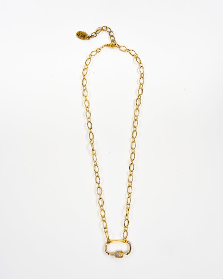 Golden Grahams Delicate Carabiner Necklace Gold