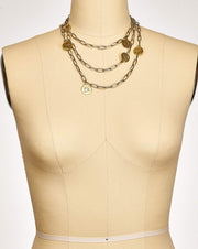 Marjoram Long Paper Clip Chain Coin Necklace