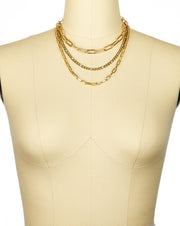 Mondrian Triple Strand Paperclip Chain Necklace