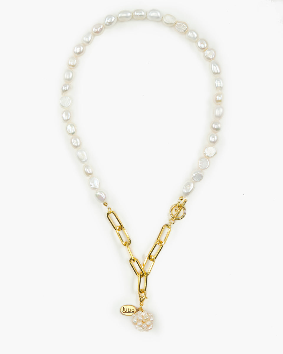 Michelle Freshwater Pearl and Paperclip Chain Necklace – Julio Designs ...